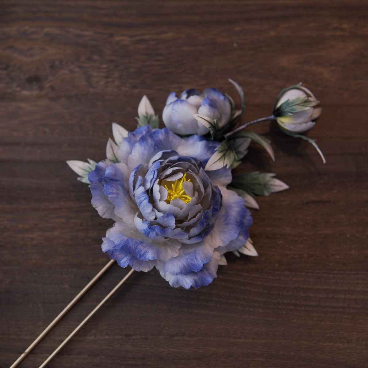 Handmade Silk Thread Peony Ronghua Flower | Chinese Heritage Floral Accessory