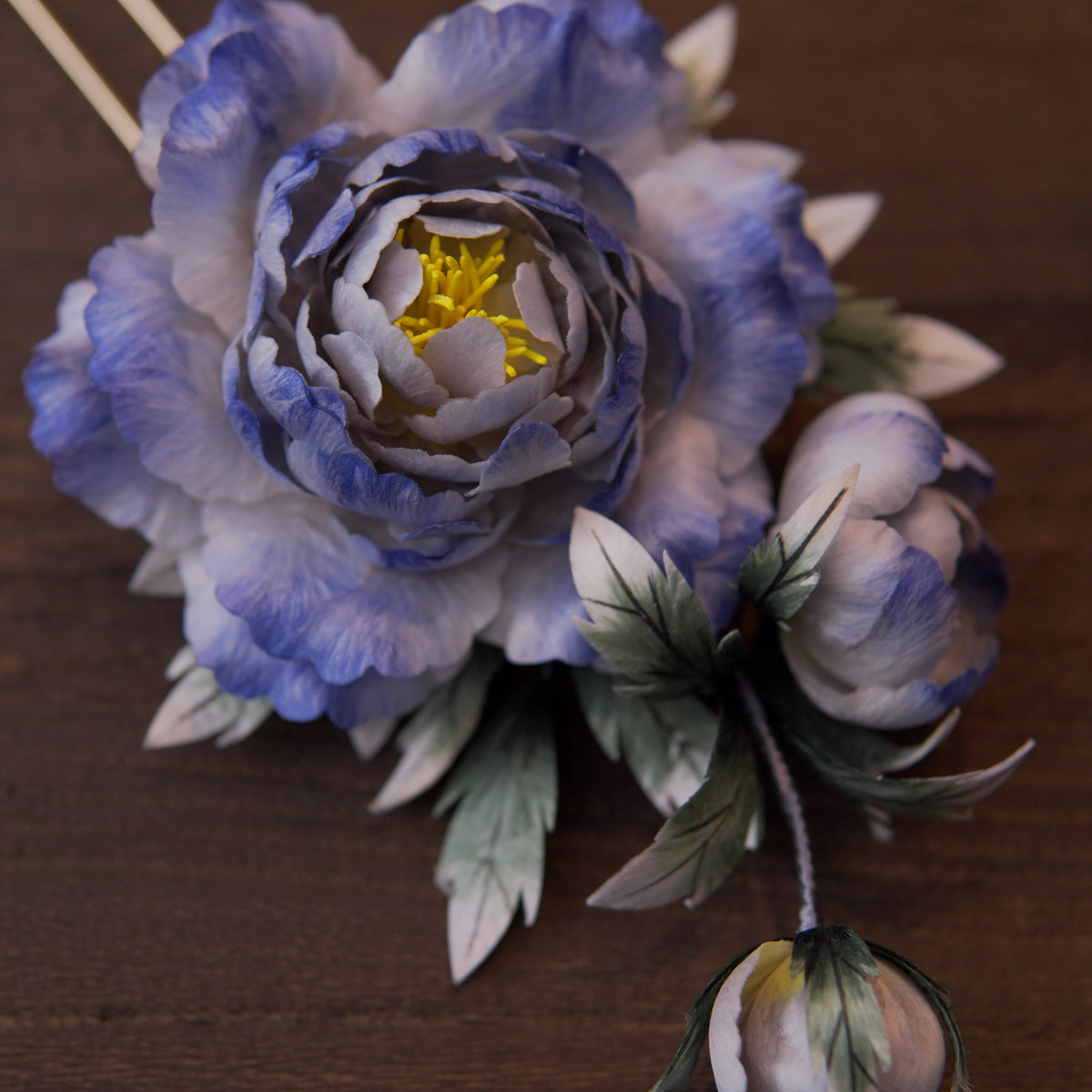 Handmade Silk Thread Peony Ronghua Flower | Chinese Heritage Floral Accessory