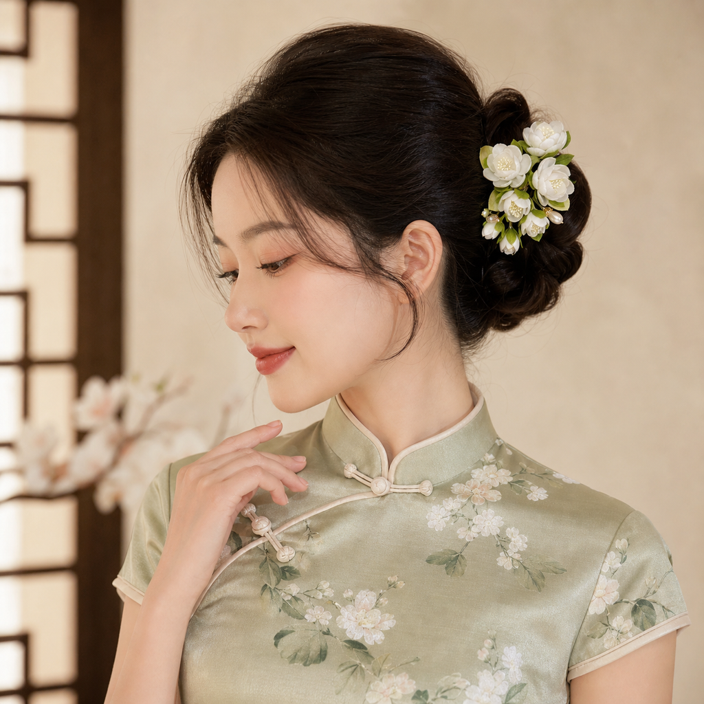 Handmade Silk Thread Jasmine Ronghua Flower | Chinese Intangible Heritage Craft